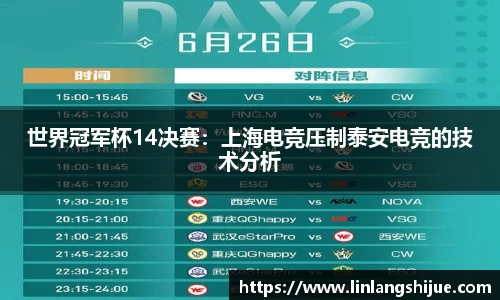 世界冠军杯14决赛：上海电竞压制泰安电竞的技术分析